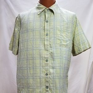 Nat Nast Men Green Shirt Silk Size L